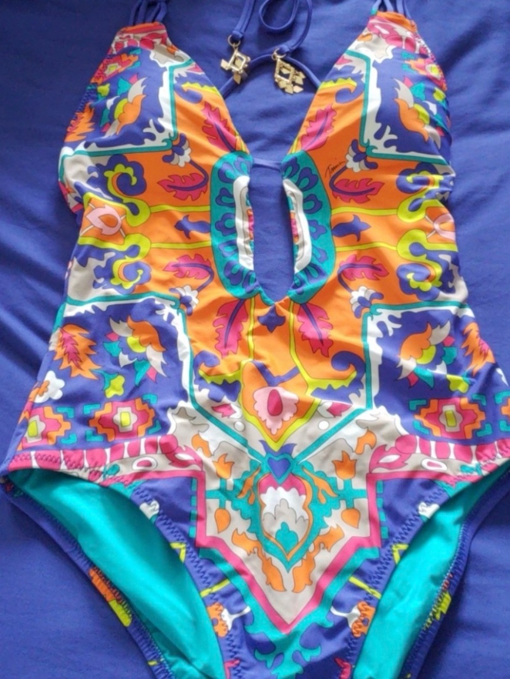 Trina Turk Vibrant Multi-Color Girls' One-Piece Swimsuit